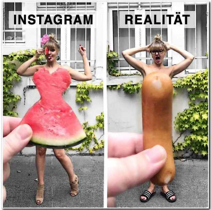 Девушка высмеивает идеальные фото из Инстаграма и показывает, как всё было бы в реальности