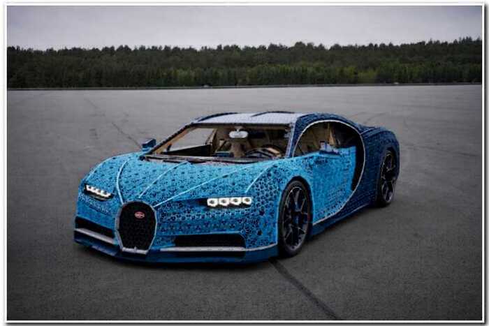 LEGO сделал копию Bugatti Chiron из 2300 игрушечных моторов. И она ездит!