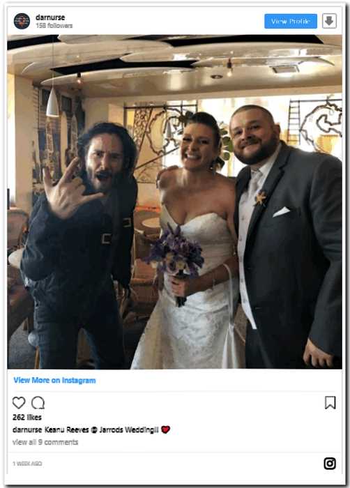 «Самый крутой»: Киану Ривз пришел на свадьбу к своим фанатам и сделал их день!