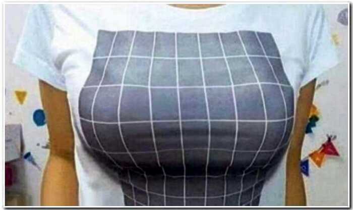 Свершилось: дизайнеры придумали футболку, увеличивающую женскую грудь втрое