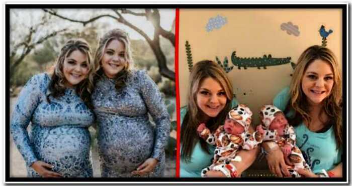 2&#215;2: сёстры-близняшки забеременели и родили малышей в один день