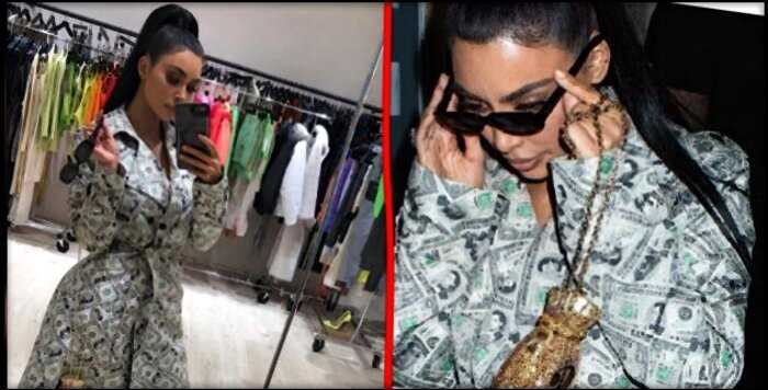Ким Кардашьян удивила поклонников странным «долларовым платьем»