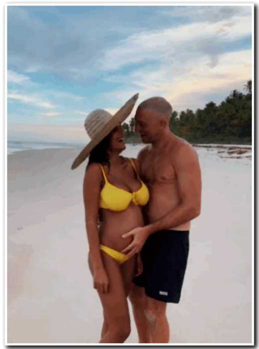 52-летний Венсан Кассель выгулял 21-летнюю беременную жену по пляжу