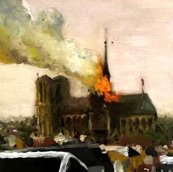 25 художников выразили уважение к сгоревшему Нотр-Даму через свои рисунки