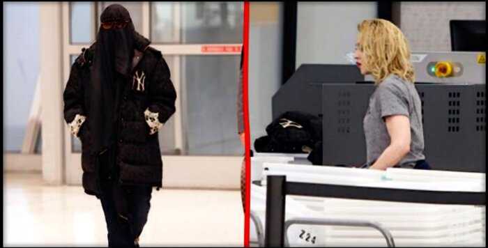 “Гюльчатай, открой личико”: Мадонну заставили снять паранджу в аэропорту