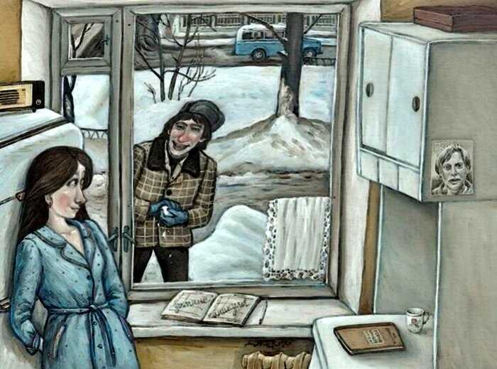 25+ ироничных рисунков о родной атмосфере советских будней