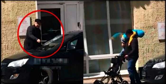 «Терпение лопнуло»: в Казани отец ребенка-инвалида разбил стекло машины, перекрывшей выход