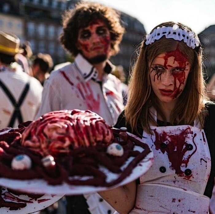 «Ходячие во Франции»: в Страсбурге прошло масштабное шествие зомби