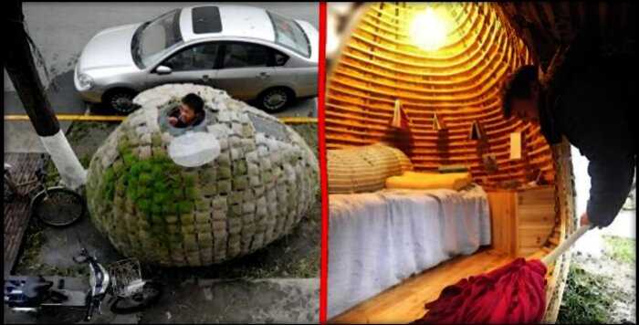 Экономный китаец построил дом-яйцо, чтобы не снимать квартиру