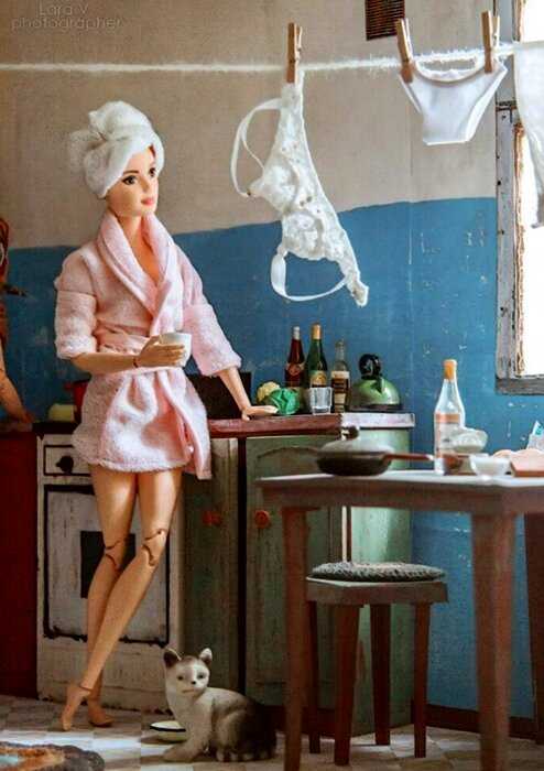 10+ фото о том, как жили бы Барби с Кеном, родись они в советском союзе