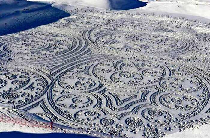Англичанин использует снег вместо холста и создает шедевры искусства