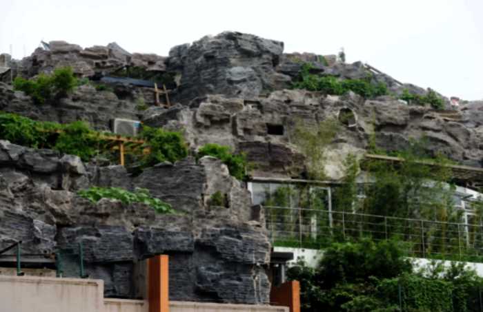 В Китае предприимчивый сосед построил настоящую гору и сад на вершине дома