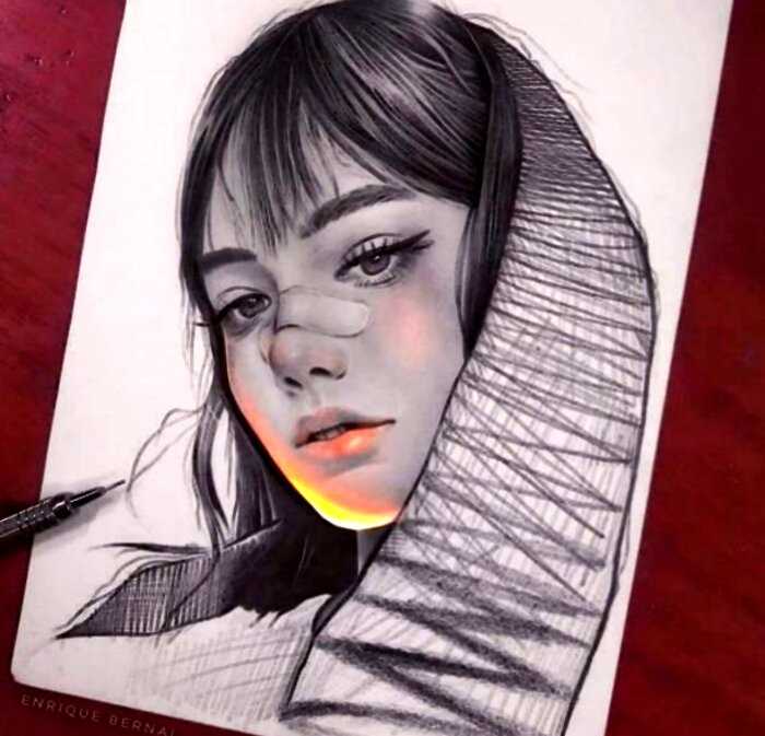 Мексиканский художник заставляет свои карандашные рисунки сиять изнутри