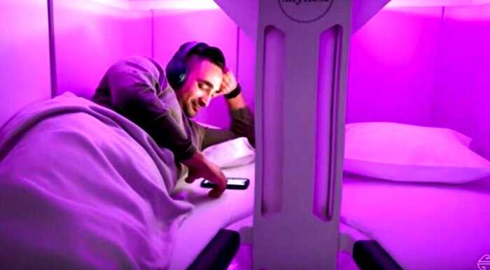 Авиакомпания Air New Zealand представила прототип удобных кроватей для эконом класса