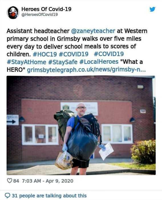 Британски учитель каждый день проходит по 8км, чтобы накормить своих учеников