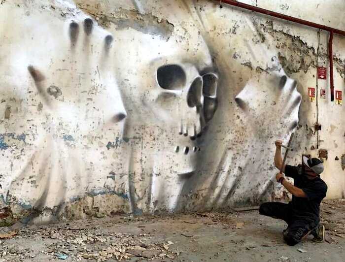 Француз рисует невероятные трехмерные граффити