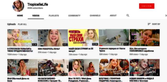 На YouTube-Канале погибшей Насти Тропи вышло 5 новых видео