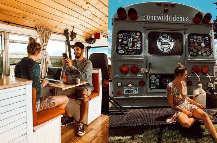Влюблённые превратили потрёпанный школьный автобус в дом своей мечты, и вот как им это удалось