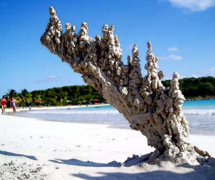 Скульптуры из песка, которые сделаны молнией
