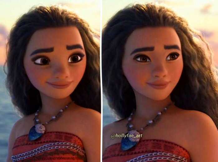 Как выглядели бы принцессы Disney, если бы их лица имели реалистичные пропорции