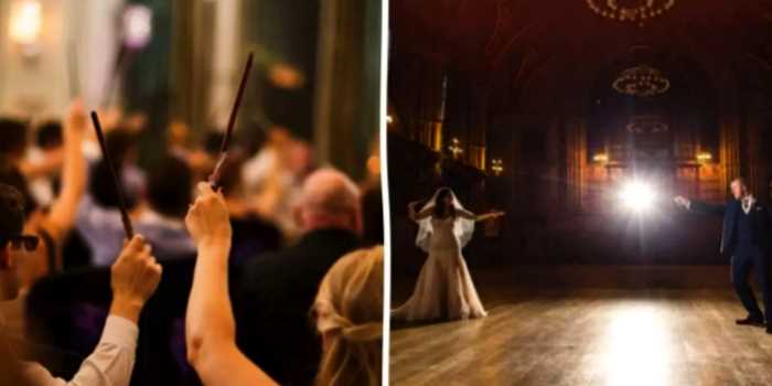 «Волшебная любовь»: Пара из Британии устроила свадебную церемонию в стиле романов о Гарри Поттере