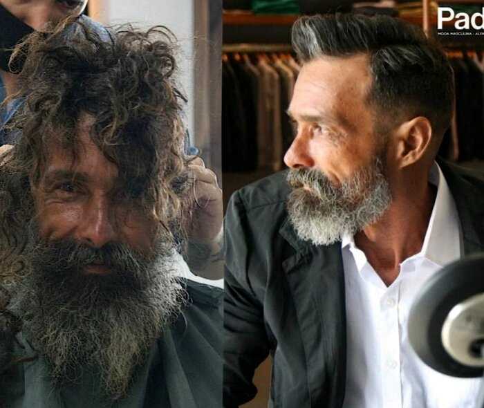 Бездомный мужчина, попросил в парикмахерской бритву и его жизнь полностью изменилась