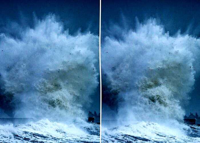 Во время урагана у французского побережья сфотографировали Посейдона