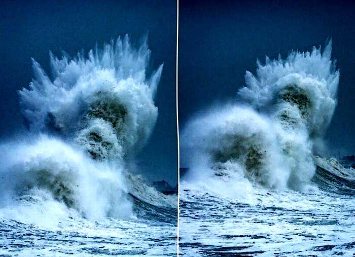 Во время урагана у французского побережья сфотографировали Посейдона