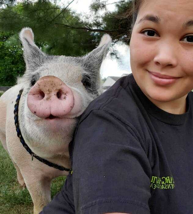 Девушка спасла больного поросенка. Теперь он самый счастливый свин на свете