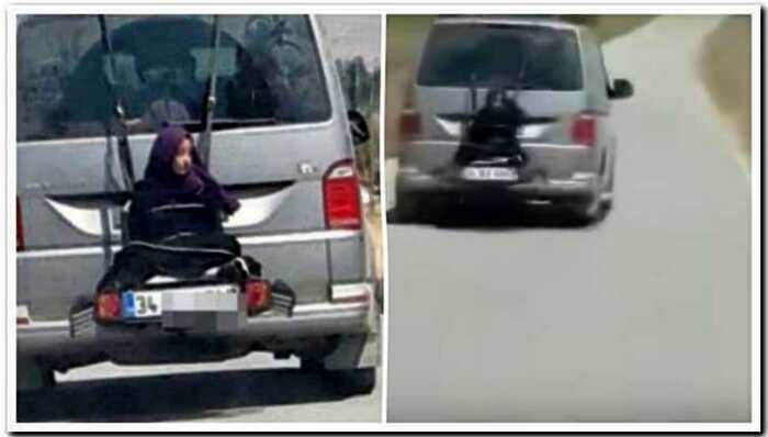 В Турции «заботливый папа» привязал дочь машине, чтобы прокатнуть ее с ветерком