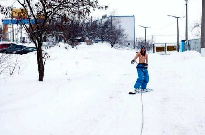 Развратная сноубордистка Balina A