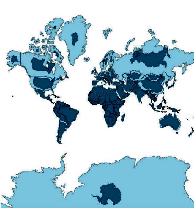 10+ шокирующих карт, которые покажут истиные размеры стран и континентов