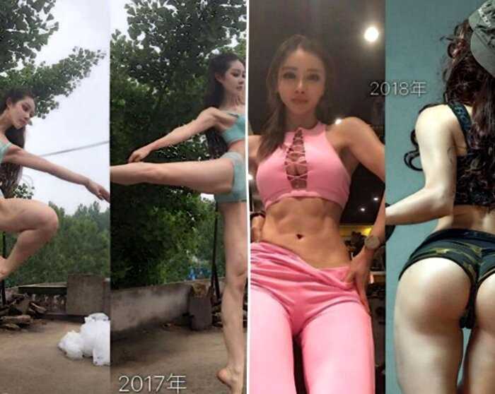 Китаянка с кукольным личиком и стальным торсом набирает популярность в соц-сетях