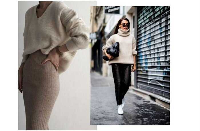 Светлый свитер: с чем носить зимой