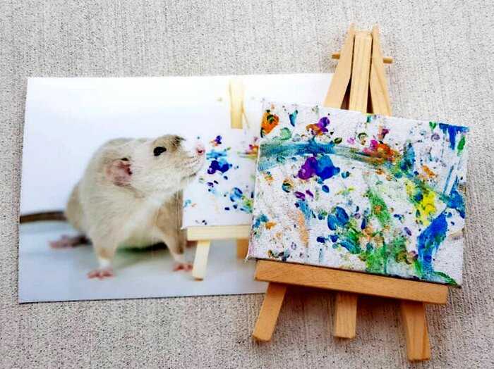 Миниатюрные картины, нарисованные крысами, пользуются невероятным спросом