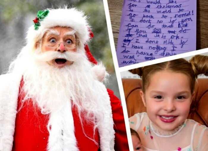 8-летняя девочка в своем письме попросила Санта Клауса оставить её без подарков, но то, что попросила — взорвало соцсети, ведь это касается каждого!