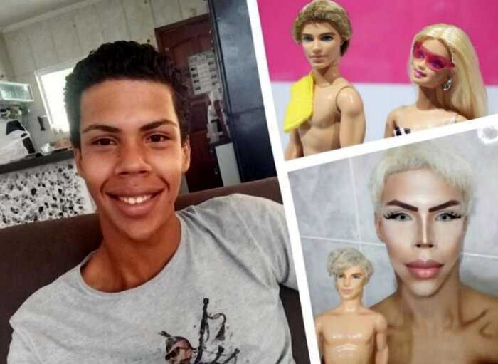 17-летний парень из Бразилии всего за пару лет превратился в живую куклу, и хирурги тут не причем