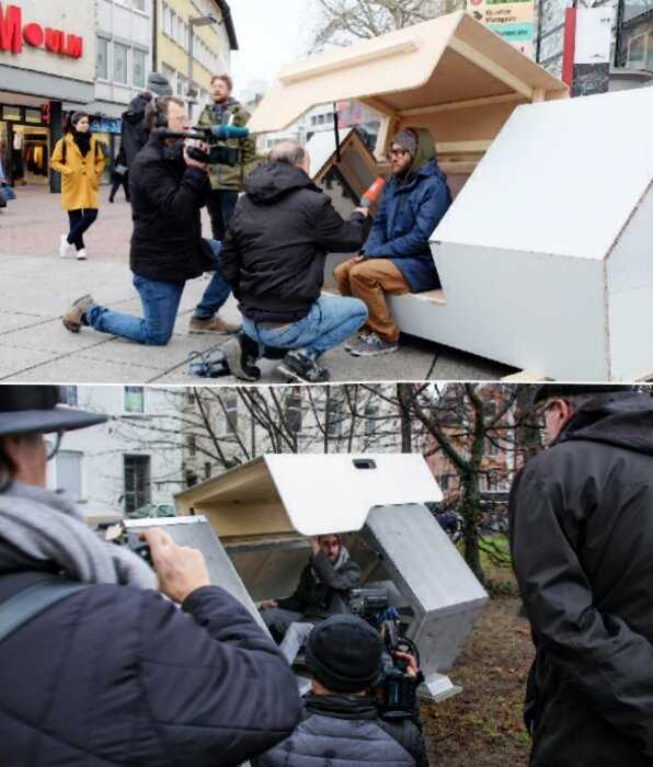 В Германии появились спальные капсулы для укрытия бездомных в холодные