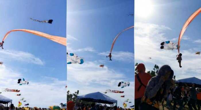 3-летняя девочка взмыла на 30 м в воздух на воздушном змее