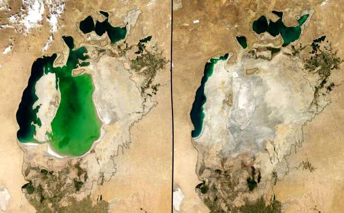 Что мы сделали с нашей планетой: 30 пугающих фото со спутника, сделанные с разницей в 70 лет