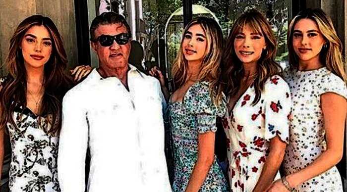 «Как модели с подиума»: Сталлоне показал фото с женой и дочерьми и сразил поклонников их красотой