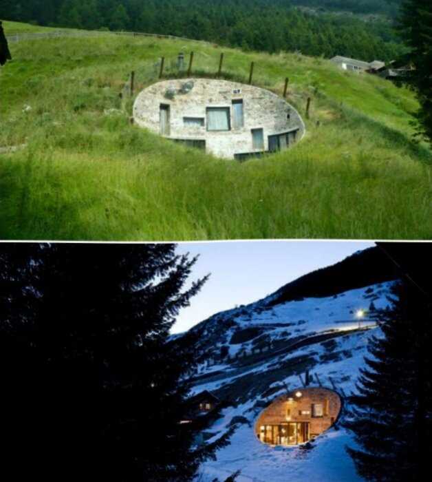 Роскошная вилла внутри холма швейцарских Альп – идеальное место для уединенного отдыха