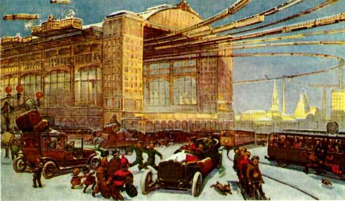 Москва через 300 лет: 7 открыток 1914 года, которые демонстрируют будущее России