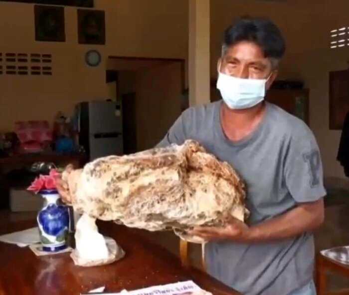 Бедный рыбак из небольшой деревни в Таиланде нашел этот камень и теперь он миллионер и больше никогда не вернется на прежнюю работу