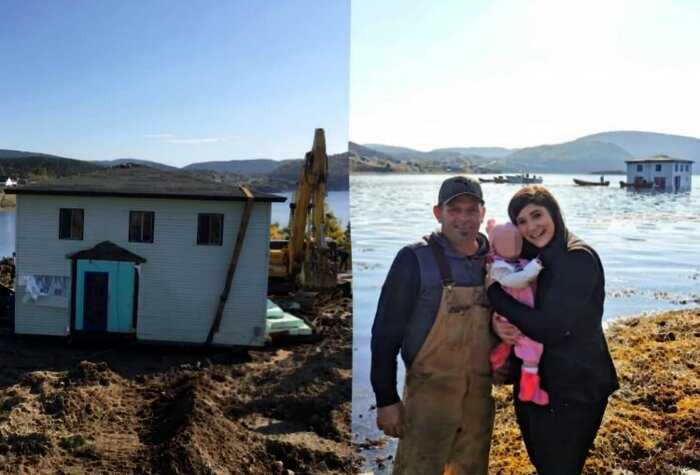 Супруги купили дом мечты на другой стороне залива и сняли видео, как тащат его к себе прямо по воде