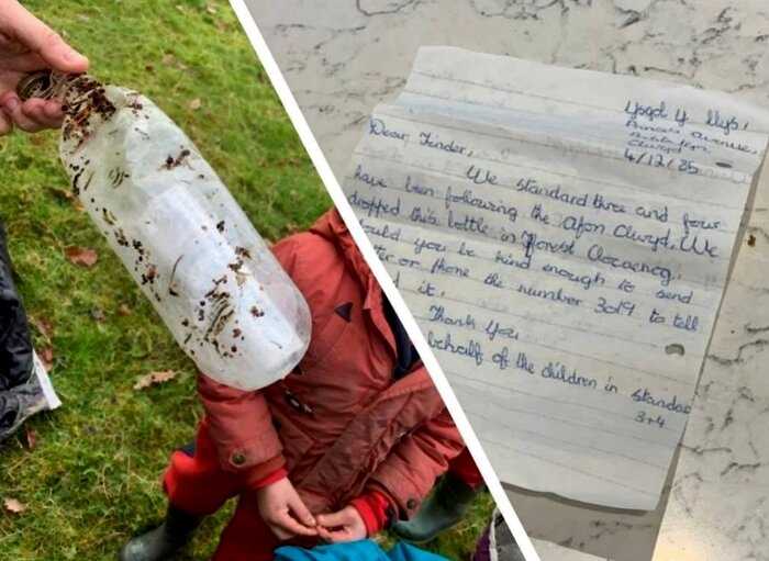 Мать с сыновьями нашла на берегу реки бутылку, в которой было спрятано письмо от школьников из прошлого