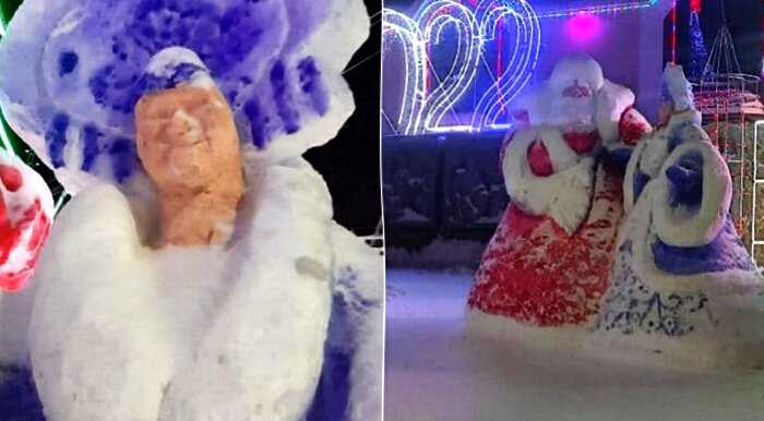 «Что-то пошло не так во время лепки»: Скульптура Снегурочки из Якутии довела пользователей соцсетей до истерики