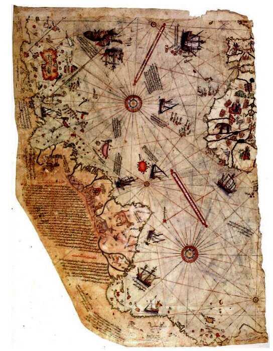 В 1513 году Пири Рейс нарисовал карту с Антарктидой, которую открыли только через 300 лет. На изображении были тигры