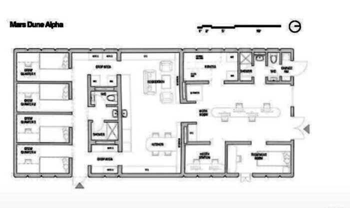 Проект базы на Марсе изнутри. Здесь будут нормальные стены, комнаты и мебель: все напечатают на 3D-принтере
