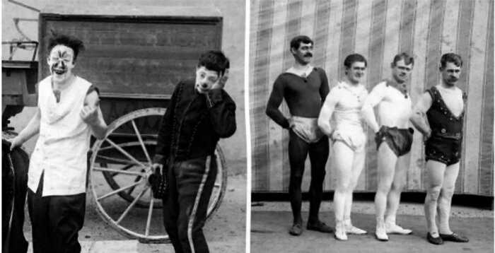 Старинные фотографии артистов бродячего цирка, 1910–1911 годы